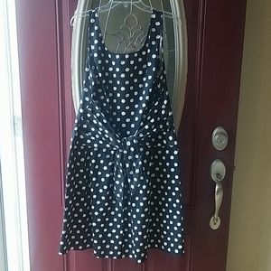 Sleeveless Black White Polka Dot Dress